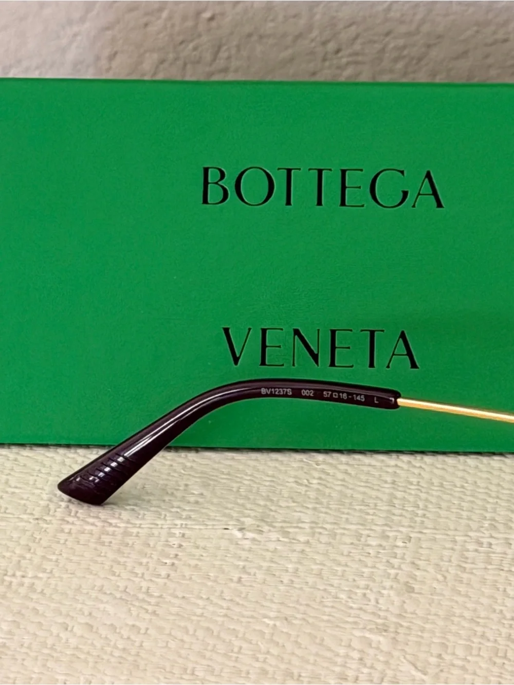 Bottega Veneta Gold Frame Sunglasses with Brown Lenses